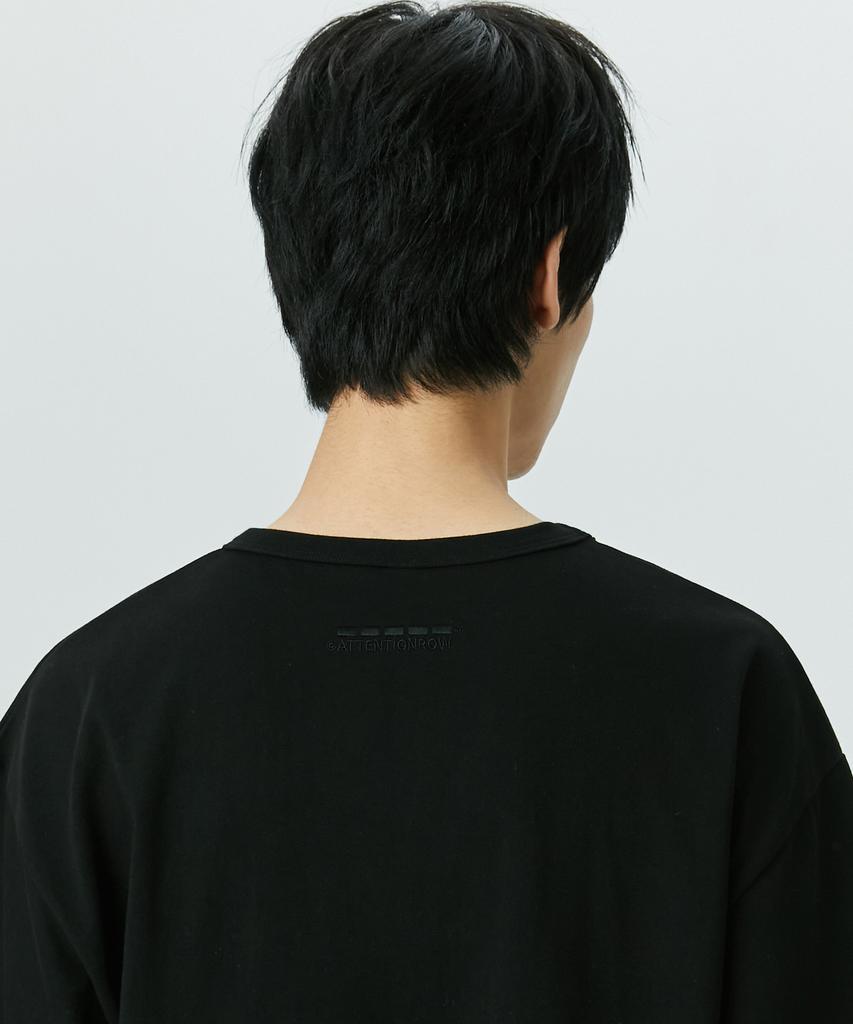 ATTENTIONROW Edition 1. Vibration Universe Print Oversized Short Sleeve T-Shirt (Black)