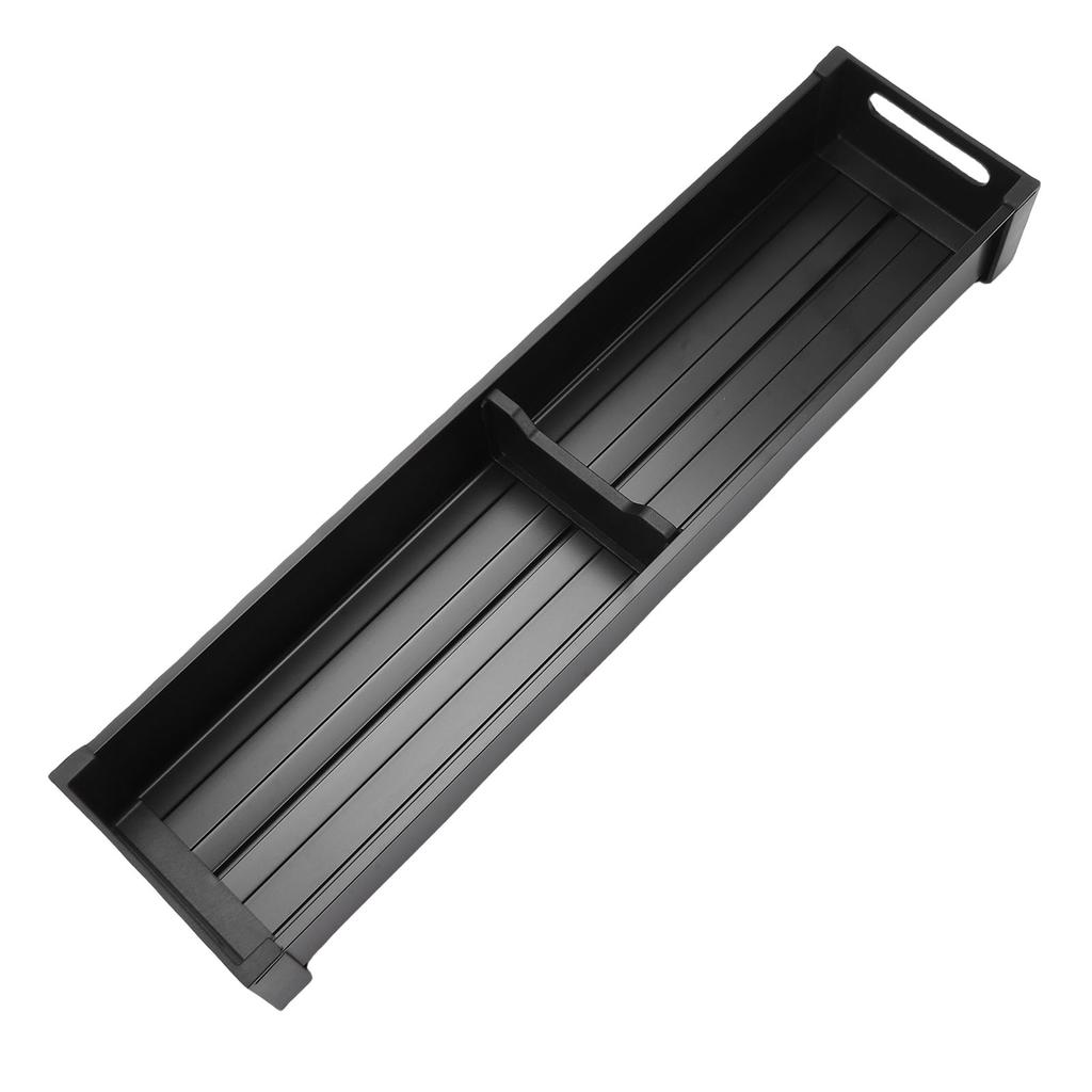 Silverware Drawer Organizer Aluminum Adjustable Kitchen Utensil Tray Flatware and Utensil Holder for Spoons Forks Black