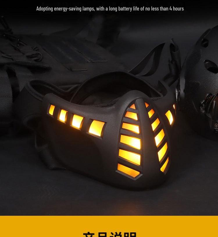 Cyberpunk LED Half Face Mask - Halloween Party Costume Accessory