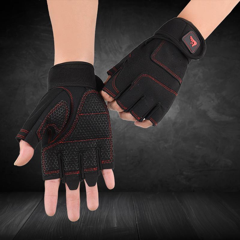 Fitness gloves Outdoor half-finger bench press Fitness shock absorption Non-slip dumbbells Sports breathable cycling Weight lifting gloves