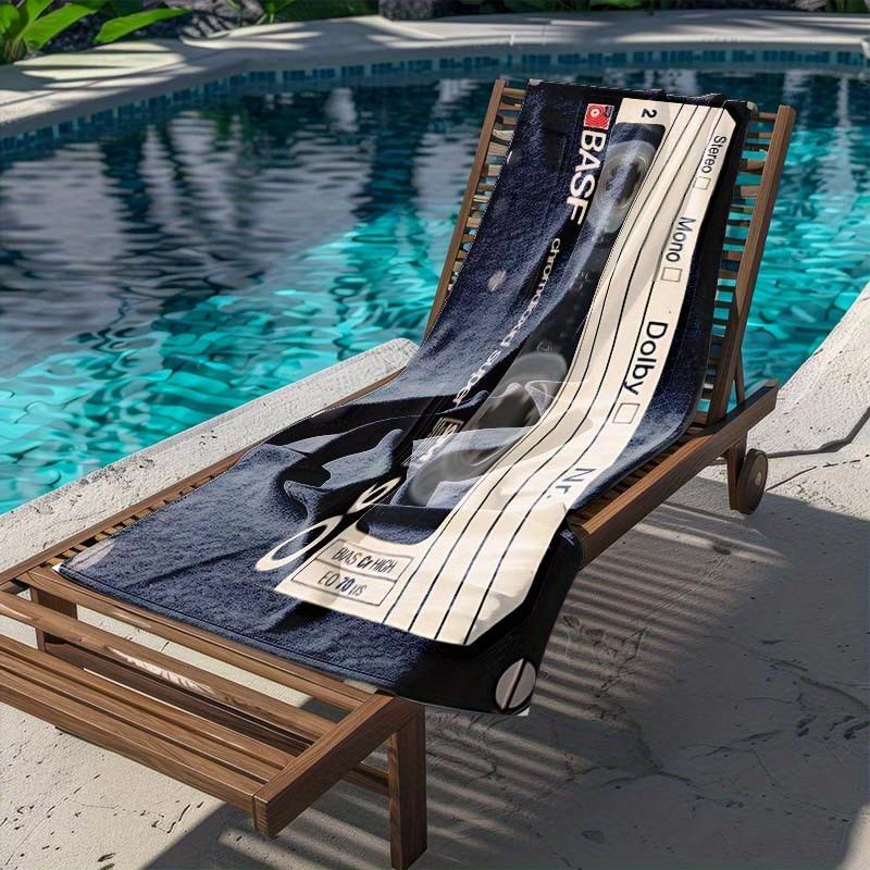 Vintage Cassette Tape Design Lightweight Microfiber Beach Towel - Quick-Dry, Sand-Free, Machine Washable, Perfect for Pool, Camp