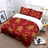 Gingerbread Candy Cane Pattern Bedding Duvet Cover Set Duvet Cover Pillowcases  (1*Duvet Cover 2*Pillowcases, without duvet insert)