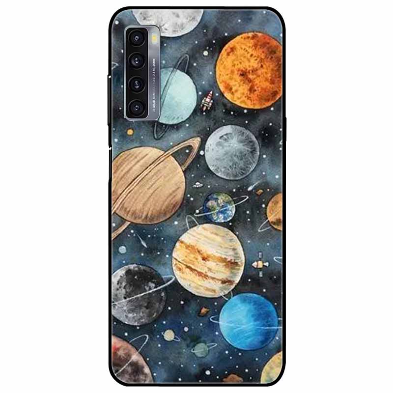 For TCL 20L Plus Case 20L+ Silicone Soft Shockproof TPU Back Cover for TCL 20S 20L Case Black Bumper Painted Funda TCL20S Capa
