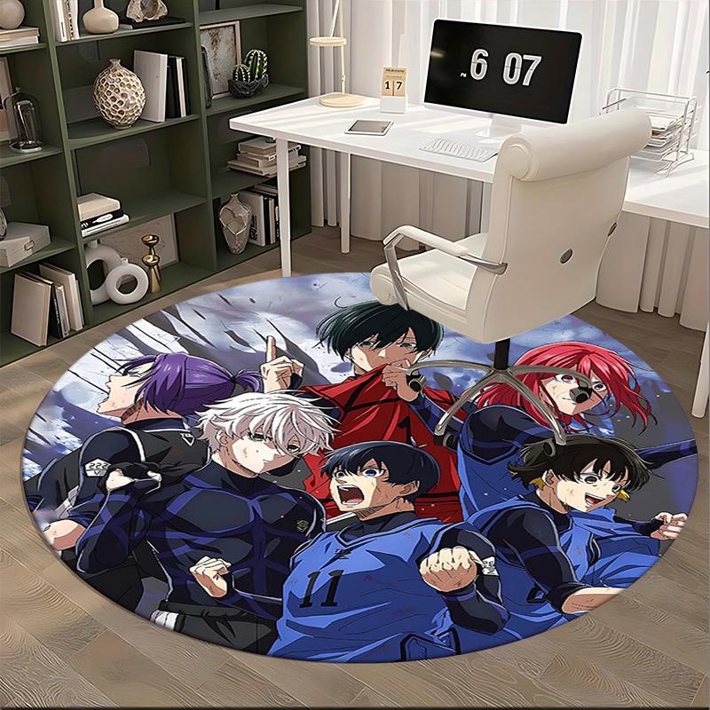 1pc Anime Design Round Carpet - Office Chair Mat