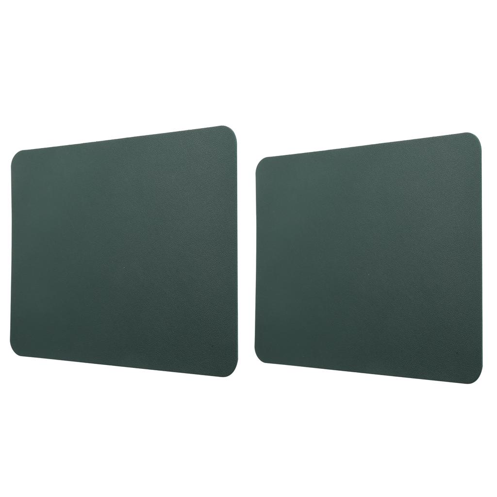 2Pcs Mouse Pad PVC Leather Waterproof Desk Mat Office Home Mice Protector 27x21cmBlack Green