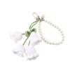 Korean Style Crochet Pearl Keychain Lily of the Valley Design