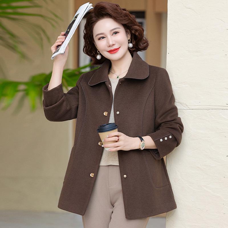 2025 Spring Woolen Coat: Elegant & Versatile for Middle-Aged Women