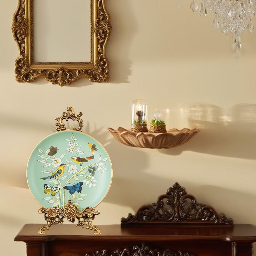 Antique Finish Photo Frame Display Rack Zinc Alloy Tray Rack Decoration Ornament Home Decoration
