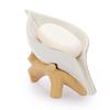 Ceramic Soap Dish Leaf Shaped Soap Dish Accessory for Bathroom, Shower, Kitchen, Wedding Gift (White+Gold)