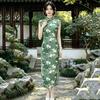 Green Daily Sleeveless National Style New Chinese Style Suzhou Long Cheongsam Improved Young 1011 New Women's High Sense