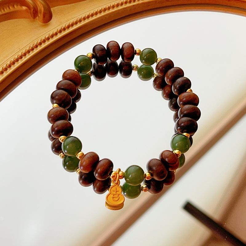 Yao Shen Wooden Bracelet Female Jasper Bracelet New Chinese Niche Girlfriend Gift