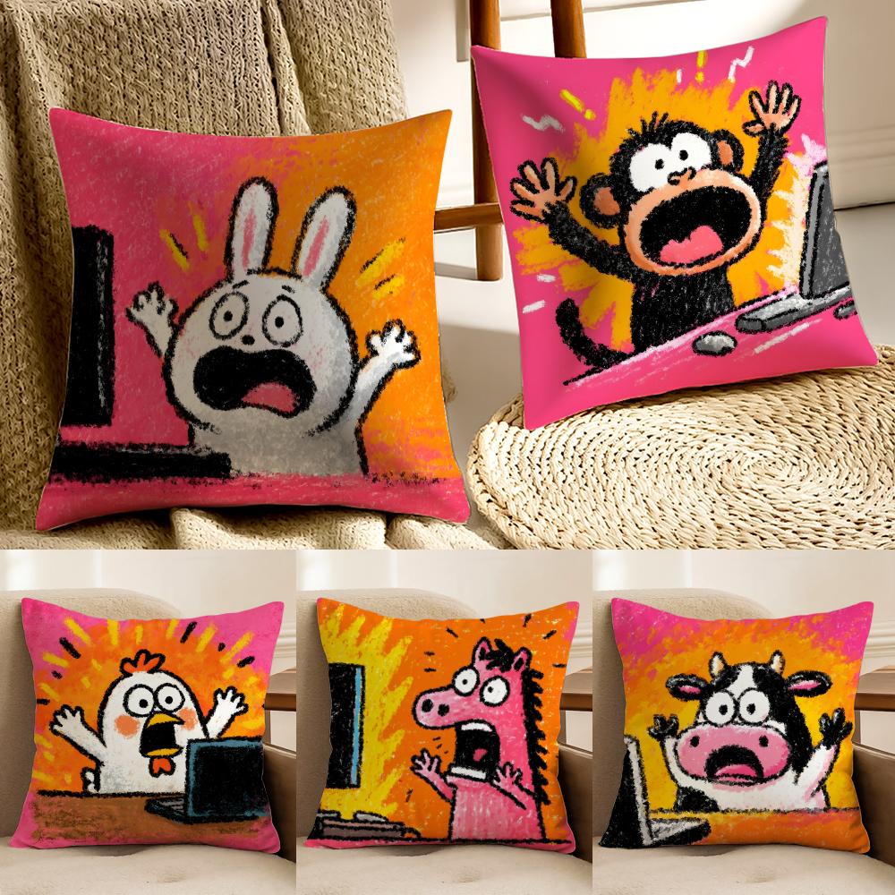 Suitable For Spoof Animal Joke For workers Cushion Cover Pillowcase Antidustmite living Room Sofa Decor Cushion Room