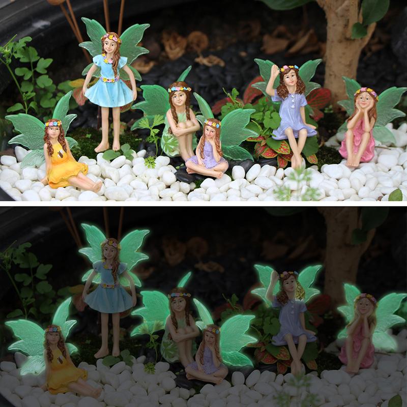 Fairy Garden Accessories Outdoor Indoor, 6Pcs Miniature Fairies Figurines For Pot Plants And Mini Garden Lawn Decorations