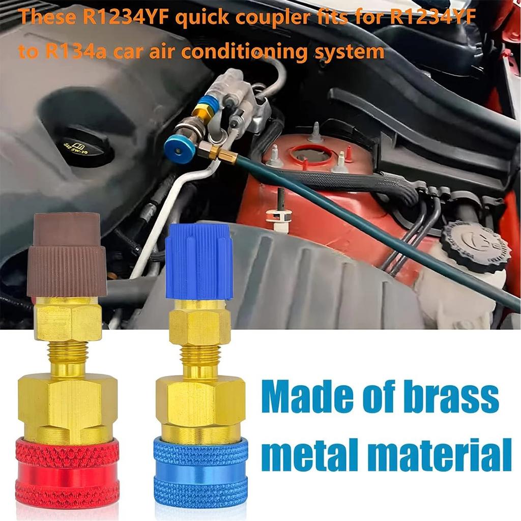2PCS Air Conditioning Quick Connector R1234YF/R12 To R134A Quick Connectors Adapters Car AC Car Accessories Tools
