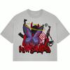Camiseta de Algodón Puro Retro Hip-Hop Americano Y2K de Verano Para Graffiti Gráfico Impreso Streetwear Ropa Oversize Gótica de Anime
