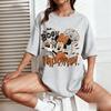 Disney Mickey Halloween Graphic Tshirt Men Women Loose Casual Short Sleeve Tee Tops Summer Autumn Cute Cartoon Print Streetwear