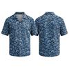Men's Summer Hawaiian Print Cuban Collar Shirt Short Sleeve Button Down Casual Beach Shirt Lightweight Breathable Fabric