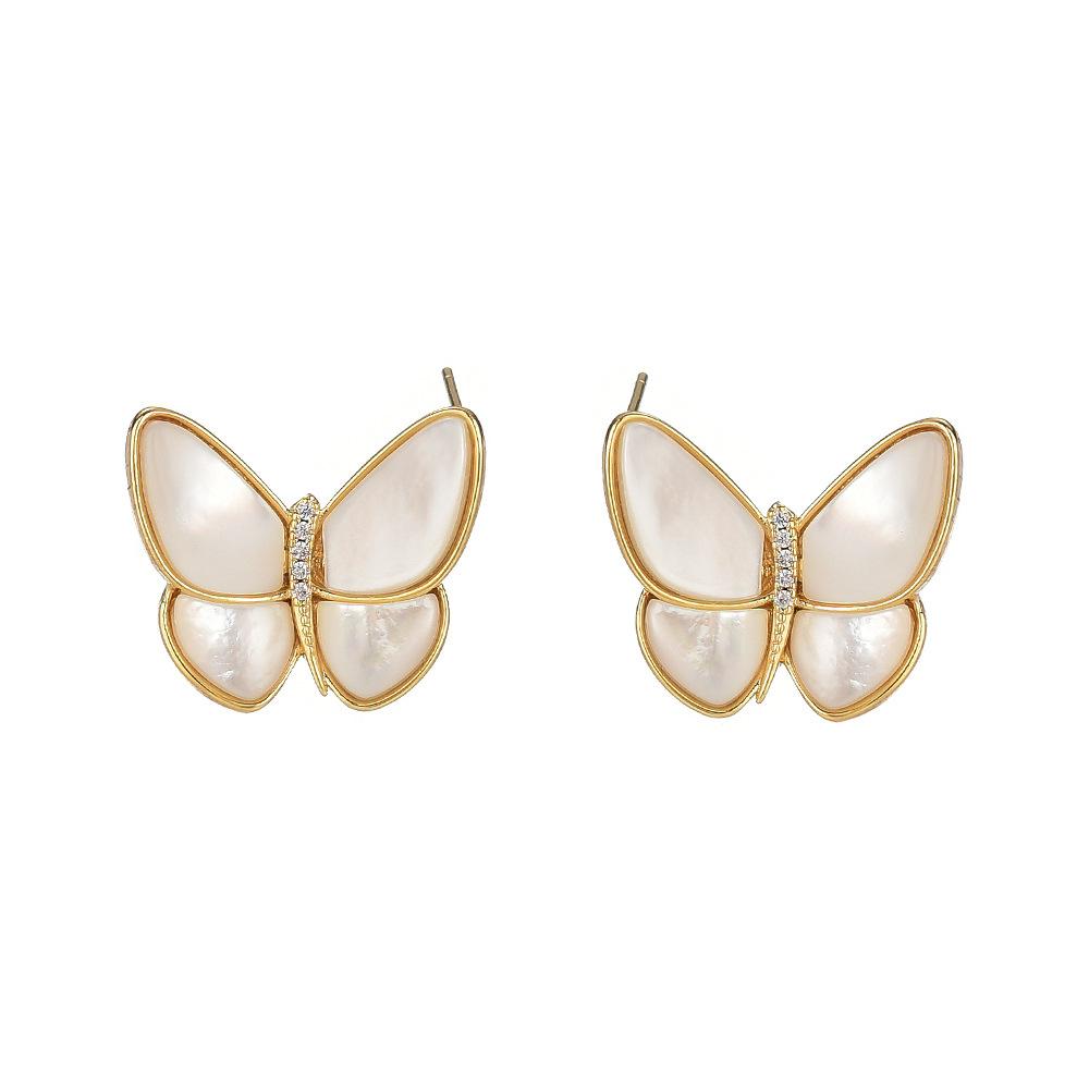 Break The Cocoon Into A Butterfly, Natural Fritillary Butterfly Stud Earrings, Fashionable And Atmospheric Long Princess Earrings Of The Same Style