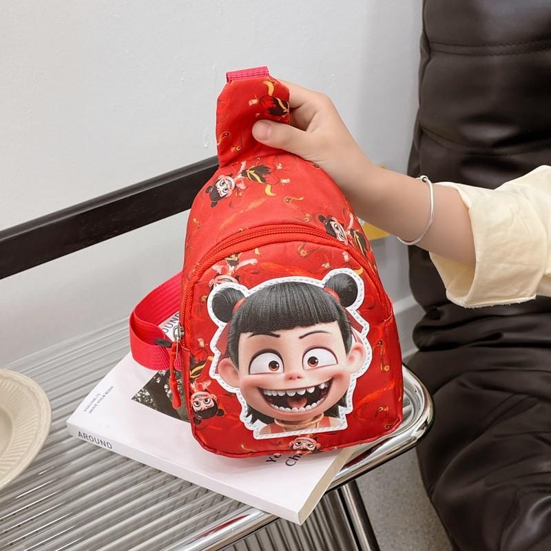 Cartoon Zha Ne Printed Shoulder Chest Bags Anime Peripheral Wallet Children