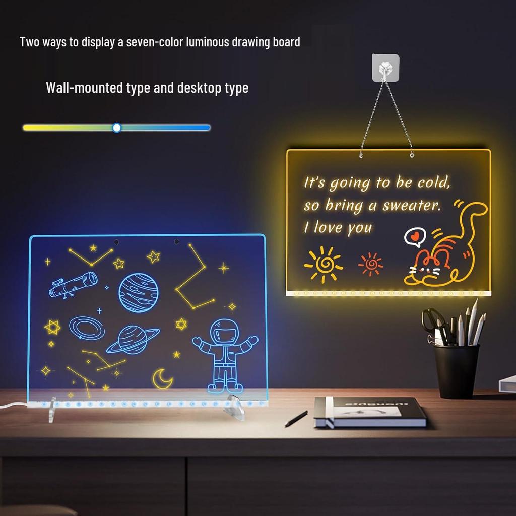 LED Luminous Acrylic Drawing Display Board Stand