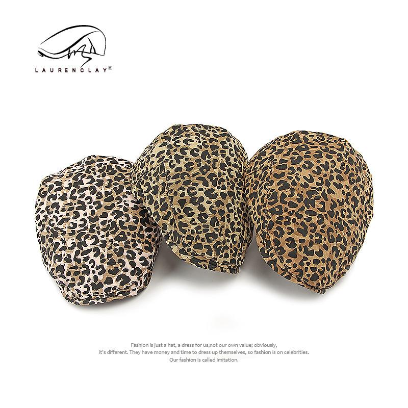 Hat Ladies Beret British Retro Fashion Leopard Print Cap Casual Versatile Forward Hat Personality Trend