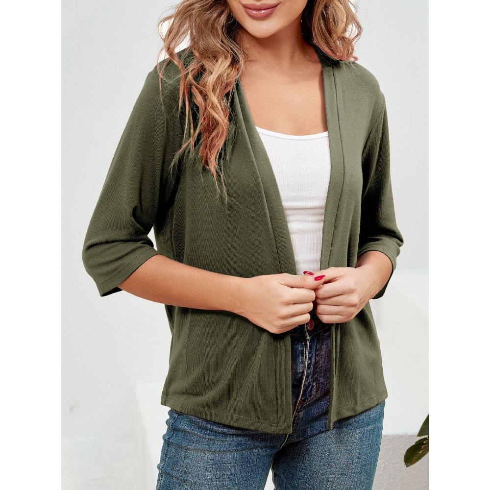 A New Elegant Summer Outerwear Sun-protective Top with Three-quarter Sleeves and A Knitted Cardigan