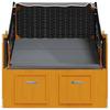 Beach Chair with Roof Poly Rattan & Solid Wood Black Anthracite