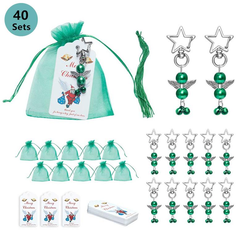 20/40ks Angel Star Spona Přívěsek Vánoční Dárková taška Santa Tag Karta Klíčenka Ornamenty Dekor
