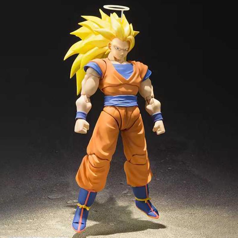 Figurine d'action 16cm Dragon Ball Super Saiyan 3 Goku SHF Anime Mobile PVC Poupée de Collection Figurine Kakarotto Son Goku Modèle Jouets