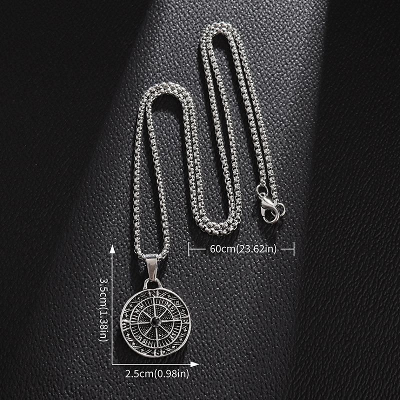 Eco-friendly Alloy Compass, Compass Men's Pendant Necklace, European and American Style Fashionable and Trendy Accessories