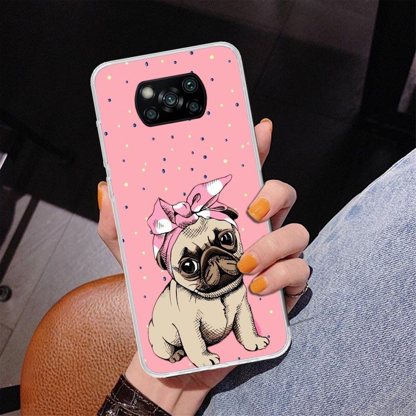 Liebe Mops Niedliche Hundehülle Für Xiaomi Poco X7 X6 X5 Pro F7 Ultra Redmi 15C 15 13C 13 12C 12 10 10A 10C 9 9A 9C 9T Hülle Poco