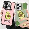 Cartoon Cute Avocado Plating Phone Case For Xiaomi Redmi Note 14 15 Pro Plus 13 12 11 11S 11T 10 9S 9 5G Anti-Fall Airabag Cover