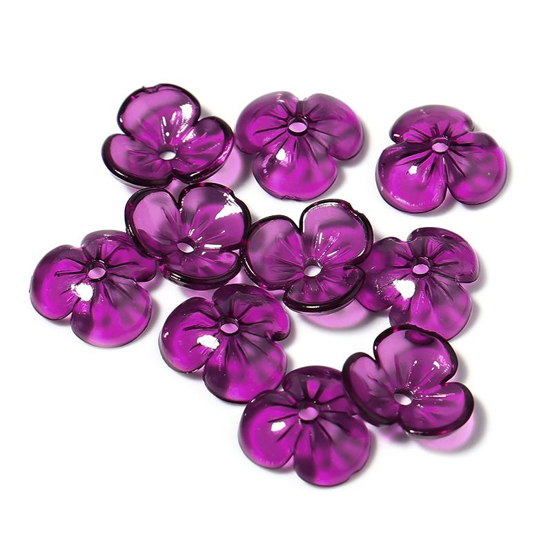 10Pcs/Lot Resin Beads 9×9.5mm Transparent Colorful Petals Hole Size 1mm Loose Beads Diy Charm Jewelry Bracelet Accessories
