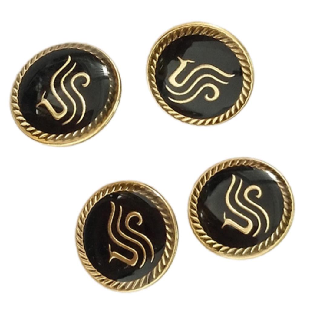 4 Pcs Alloy Buttons Uniform Buttons Dress Buttons Jackets Pants Buttons Sewing Buttons Craft Buttons for Uniforms