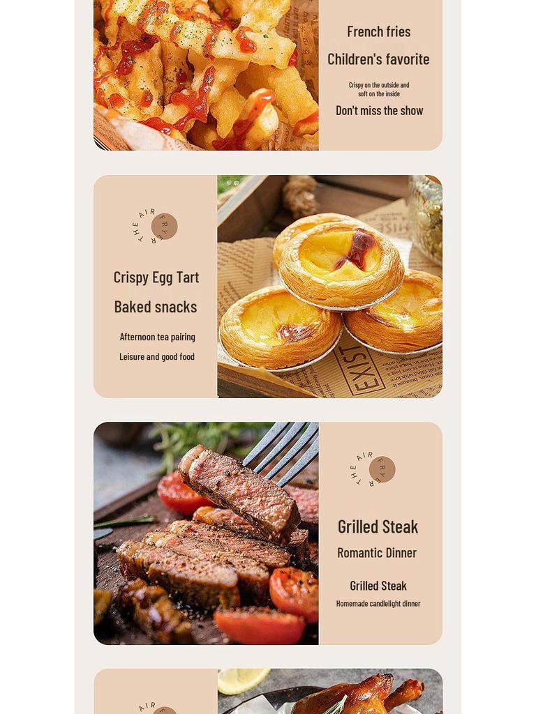 Touch Screen Air Fryer: Large Capacity, Oil-Free, Multi-Function