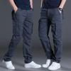 2025 Cotton Multi Flap Pockets Men's Straight Leg Cargo Pants Loose Casual Outdoor Pants Men's Work Pants for Hiking Tactical