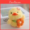 Small Sunflower Green Leaf Duck Plush Keychain Toy Pendant Bag Accessories Decor