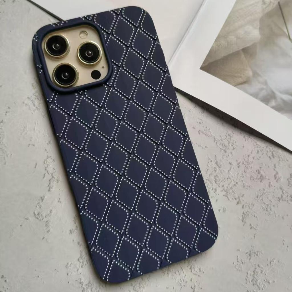 Suitable for IPhone16promax Painted Diamond Woven Pattern IPhone15/14 Anti-fall Cooling Protection Case