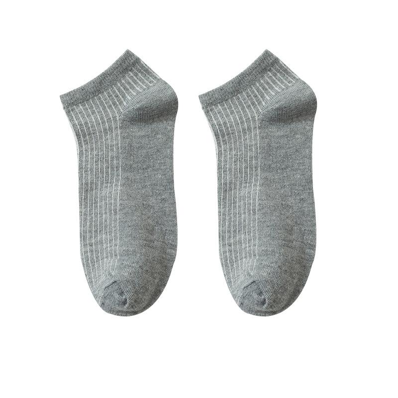 10 Pairs of Men's Spring and Autumn Pure Color Suction Strip Sweat Breathable Shallow Mouth Invisible Socks