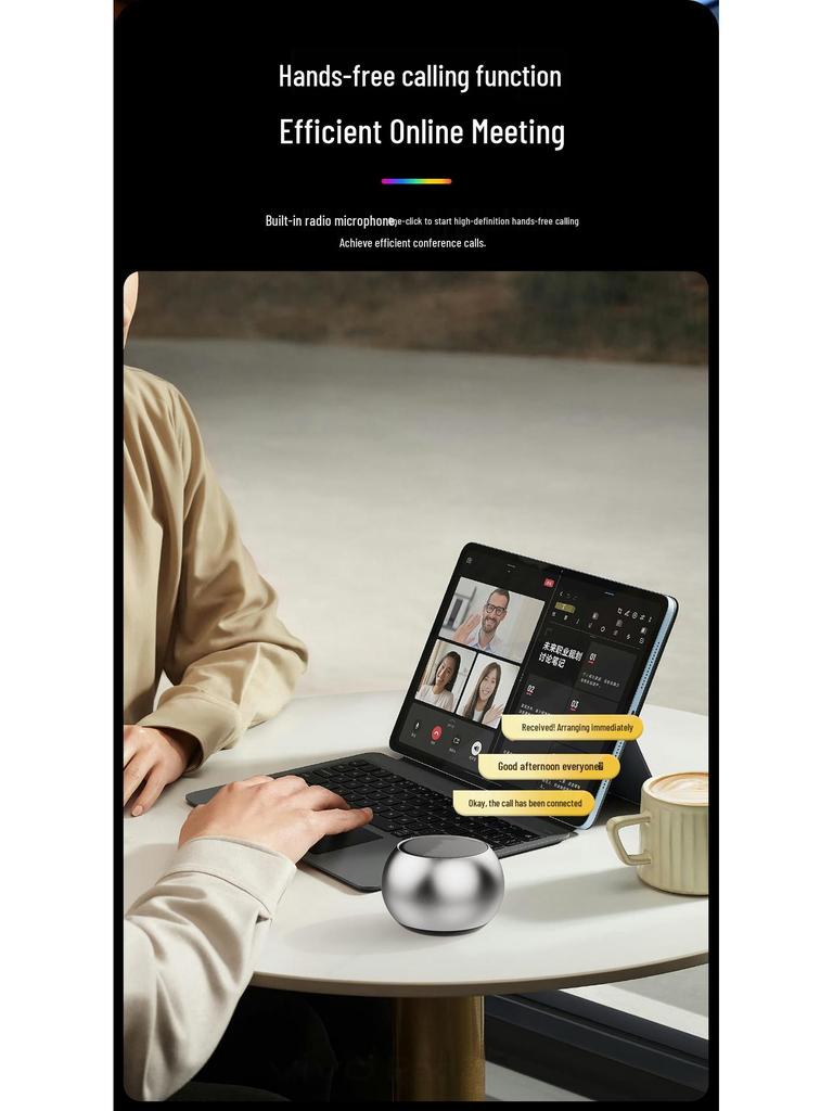 Ultra-Mini Bluetooth Speaker with Series Connection, Heavy Bass, Perfect for Parties, Climbing, and Office Use