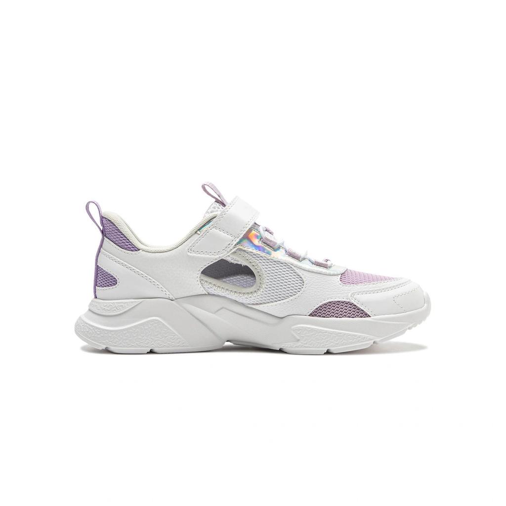 Li Ning Kids Comfortable Lightweight Cool Low-Top Casual Shoes Kids sneaker Moonlight-Purple Standard-White YKCU236-4