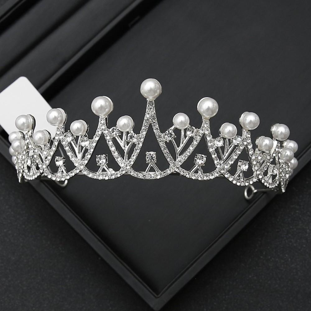 Classical Princess Cake Crown Rhinestone Wedding Party Headwear New Crystal Bridal Tiara  Birthday