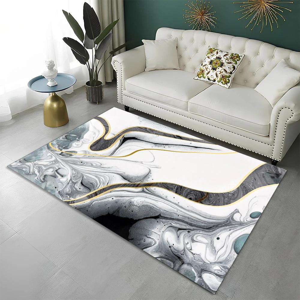 3D Colour Splendid Gold Nordic Marble Carpet Rug for Home Living Room Bedroom Sofa Doormat Decor,kid Area Rug Non-slip Floor Mat