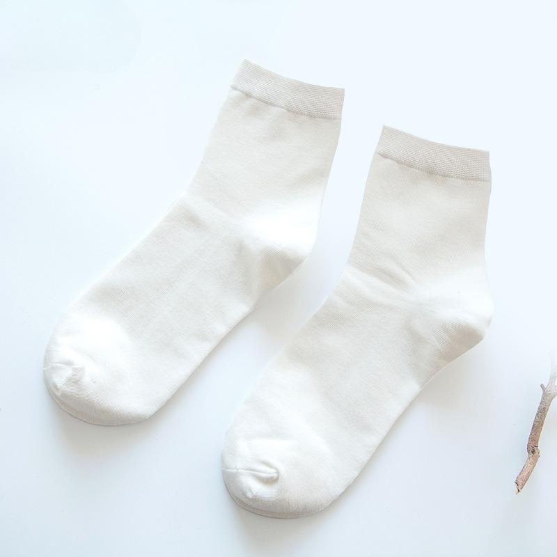 

Sock - Summer and Spring Thin Style Mid-Calf Pure Color Bamboo Fiber Women s Socks - Candy Color College Style Socks 1 pair белый