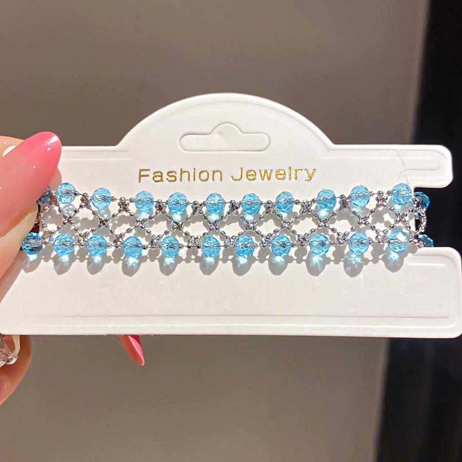 Crystal Beaded Bracelet - Flowing Light Style for Women, French Cool & Refined Design, Perfect for a Fresh Vacation Look.