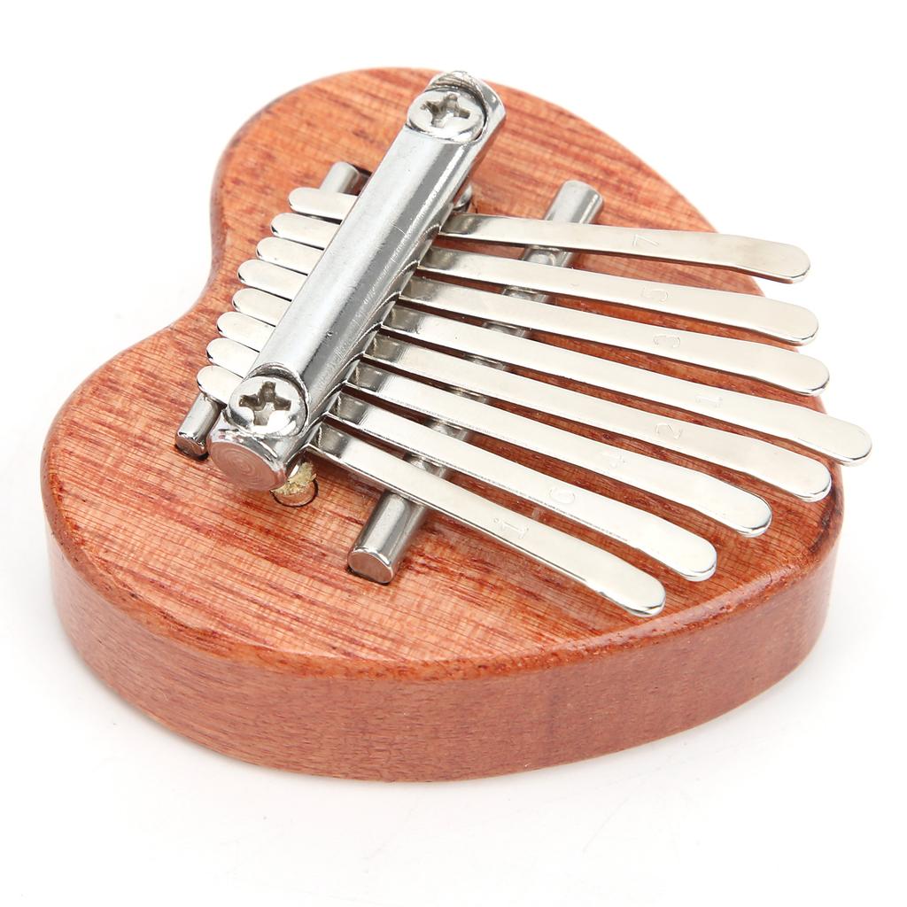 Herzförmiges Daumenklavier Tragbares Knackiges 8-Ton-Mahagoni-Tasteninstrument für Anfänger