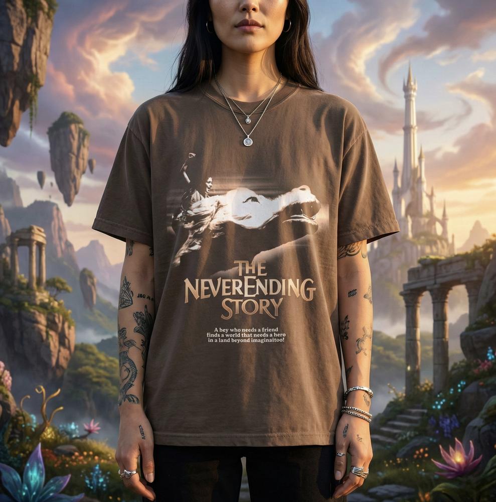 Neverending Story Shirt Falkor Atreyu Luck Dragon Vintage 80s Movie Art Tee