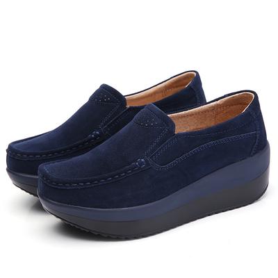 Mokasyny Damskie Płaskie Buty na Platformie Eleganckie Damskie Buty z Zamszu Mokasyny Buty dla Kobiety Duży Rozmiar Koturny Pojedyncze Obuwie