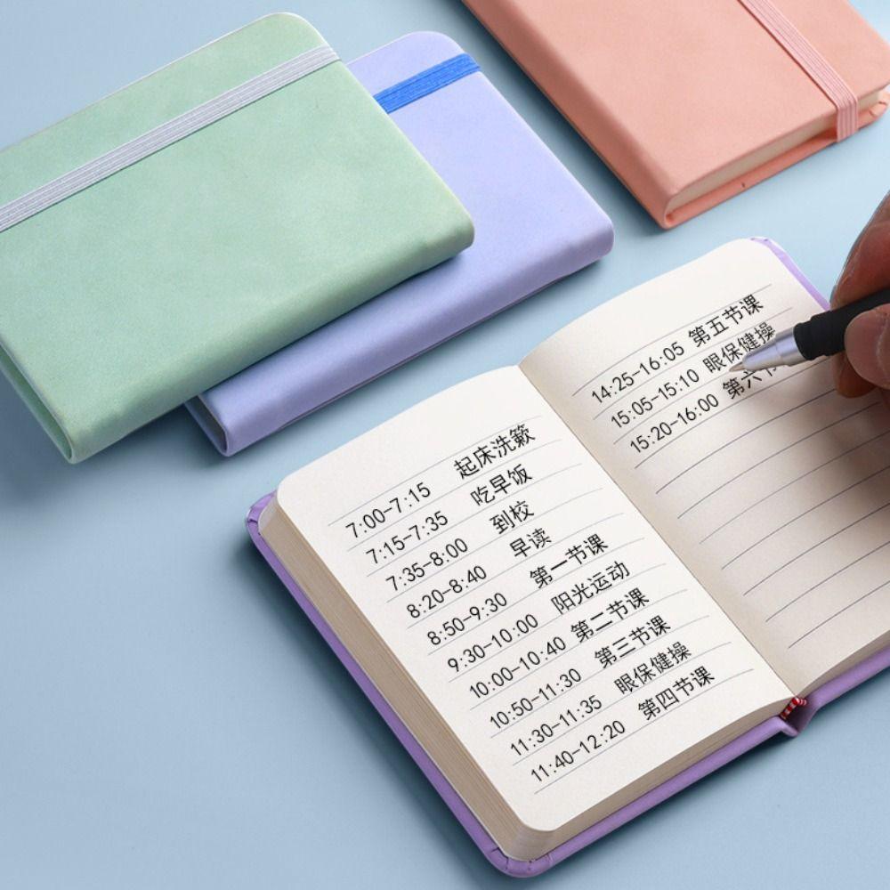 Portable Mini Notepad PU Cover Diary Book School Stationery A7 Notebook  Office Supplies