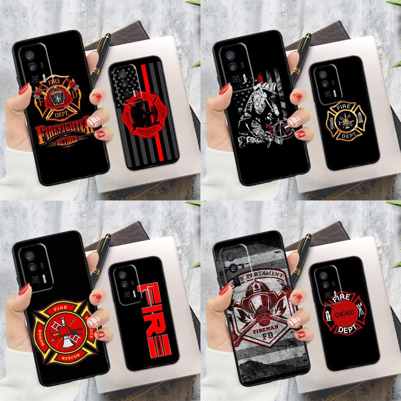 Firefighter Fire Department Fireman Case For Xiaomi 14T Pro 13T 12T 11T 13 14 Ultra POCO X6 F6 Pro M6 X3 X5 M5s F3 F5 Cover